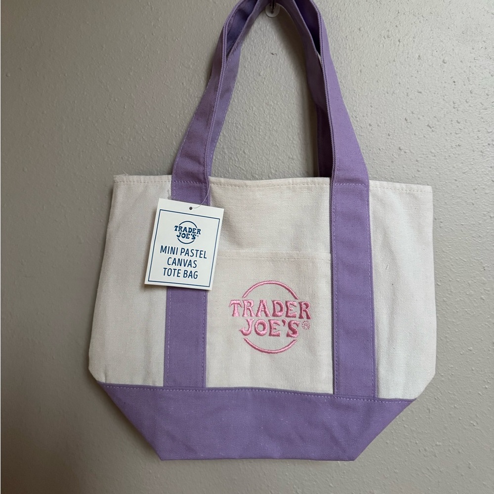 Trader Joe’s mini tote canvas bag LAVENDER
NWT